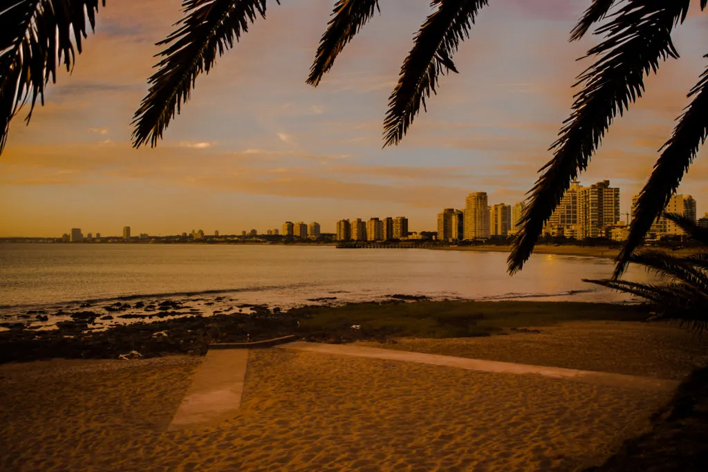 Punta del Este Uruguay beach city at sunset