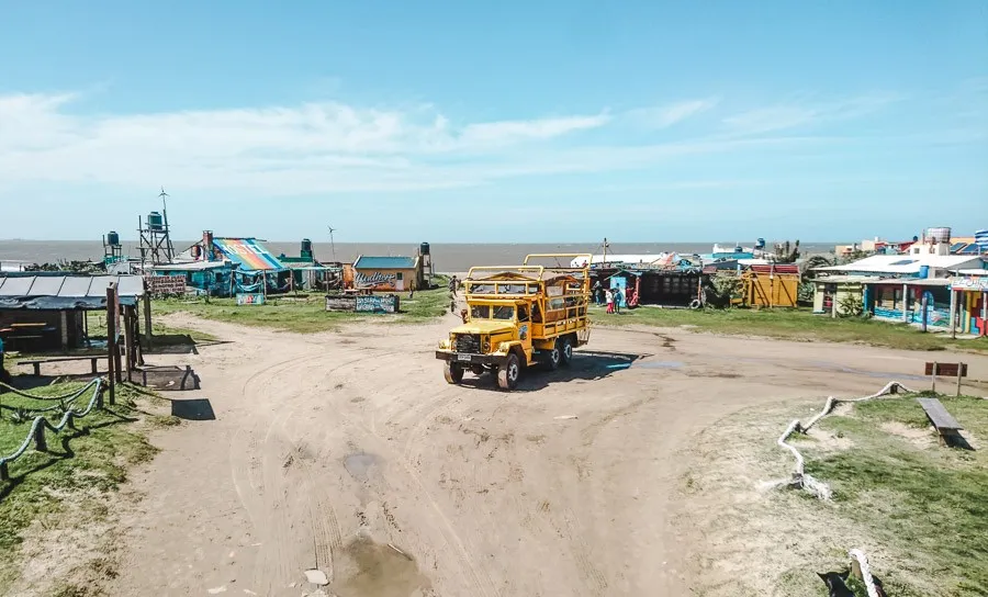 4x4 bus stop before a sand dune journey to cabo polonio uruguay