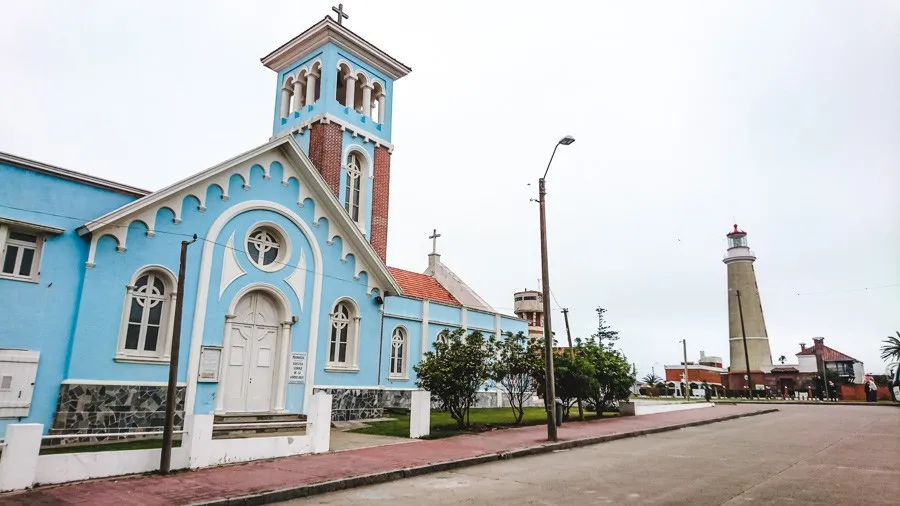 faro de punta del este and blue church, uruguay