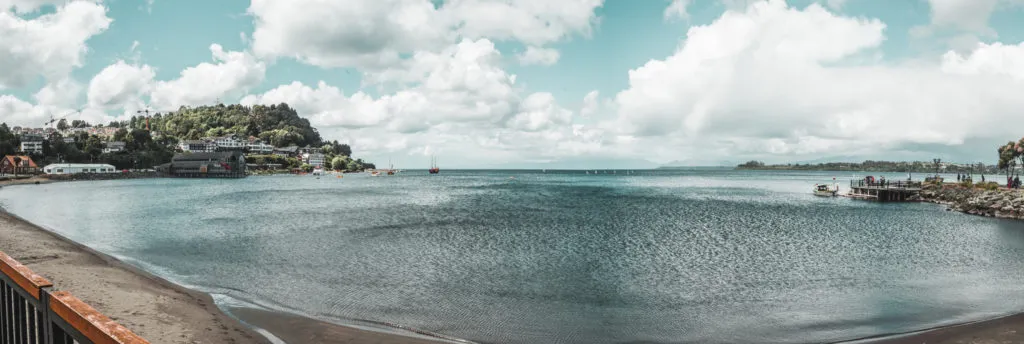 Where to stay in Puerto Varas famous church chile lake volcano