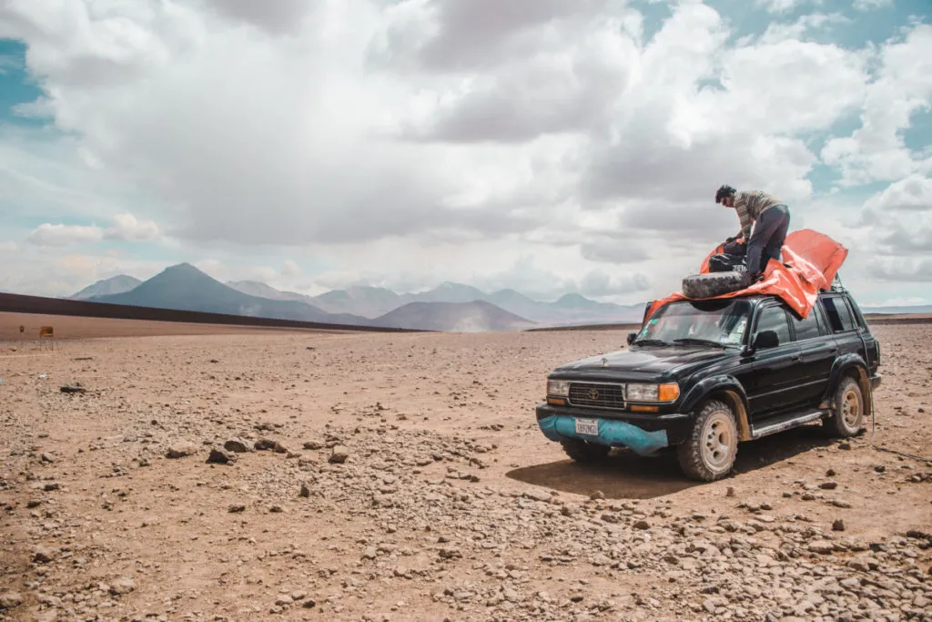 Bolivian Salt Flats Tour from San Pedro de Atacama to Uyuni jeep 4x4 transport