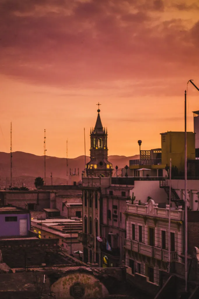 Arequipa at sunset | Why go to Peru | Bitesize country summary planning guide for your trip to South America | Cuppa to Copa Travels