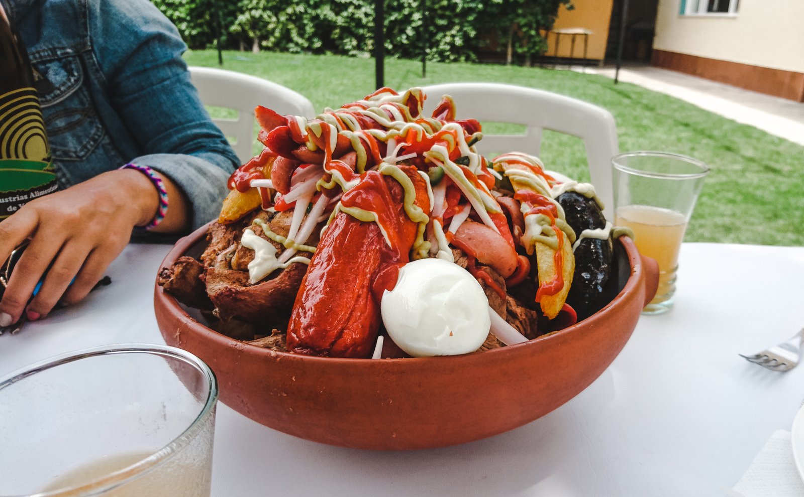 Pique Macho dish in Cochabamba Bolivia - huge bowl of meats