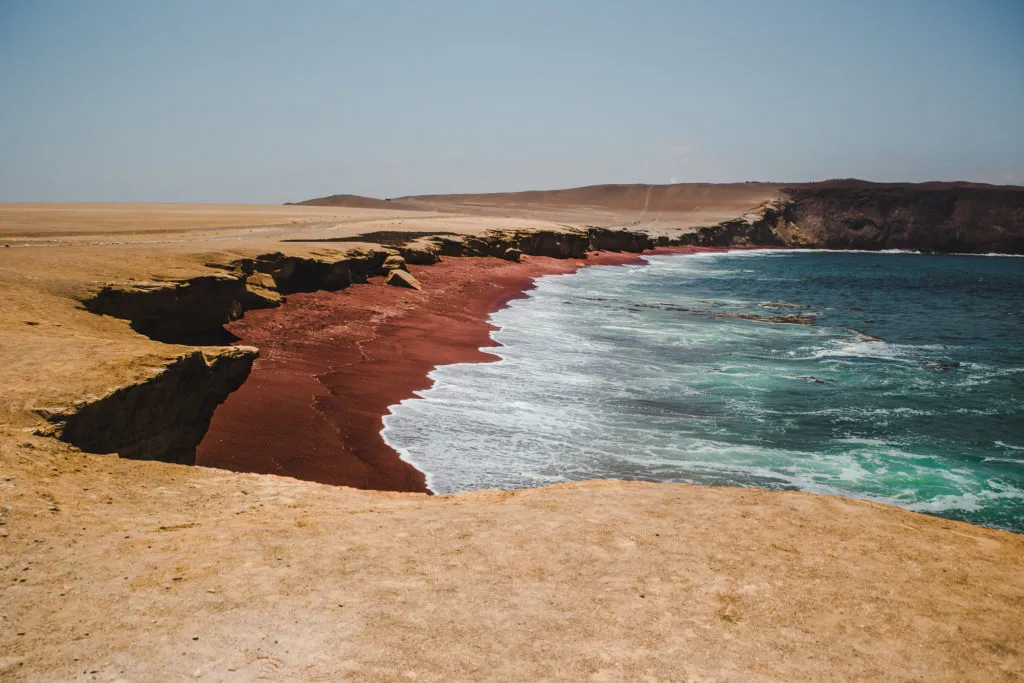  best beaches in peru - playa roja red beach paracas national park, peru