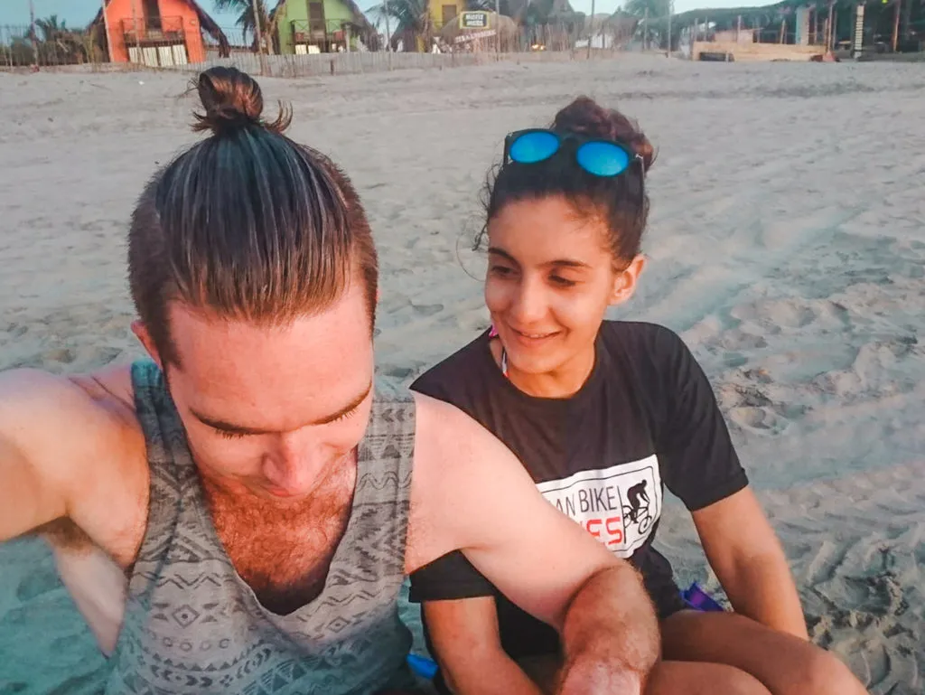couple on beach of mancora peru