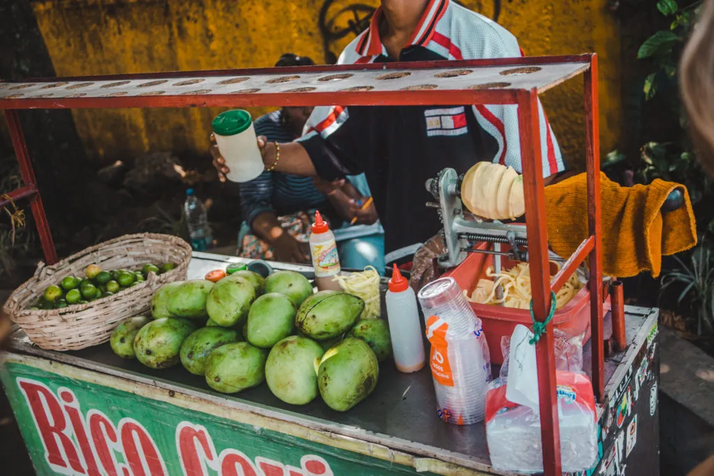 peru mango ceviche street stall lemon citric citrus typical peruvian tasty south america food travel guide blog