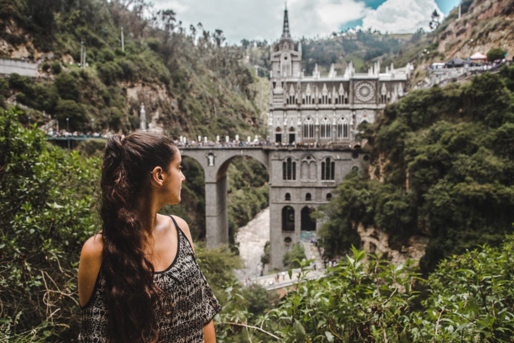 ipiales church El Santuario de Las Lajas Easter Sunday busy crowds colombia travel blog guide