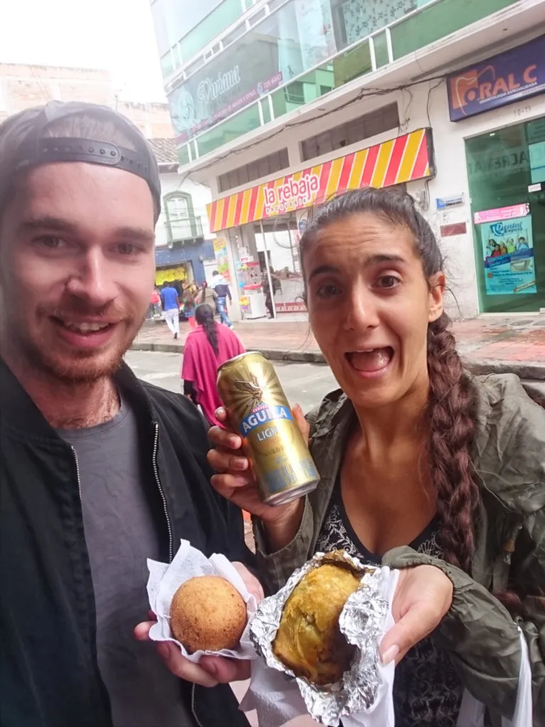 Colombian snacks papas rellenas buneulas aguila travel blog guide