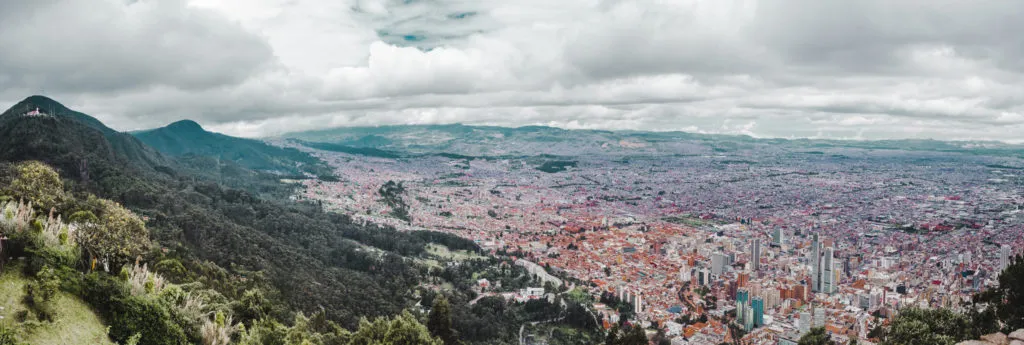 Bogotá panoramic view Monserrate mountaintop tram cable car teleferico hike guide Colombia tips