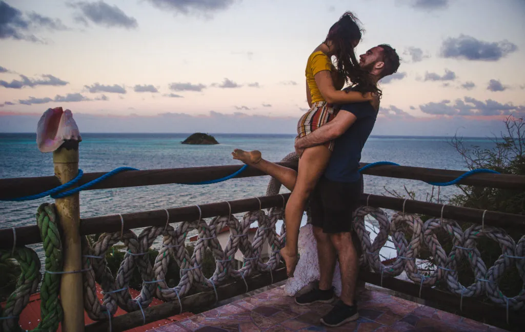 Crab Cay Boutique Lodge Hotel Providencia Island, Colombia accommodation review: Colombia travel guide by Cuppa to Copa Travels Cayo Cangrejo at sunset
