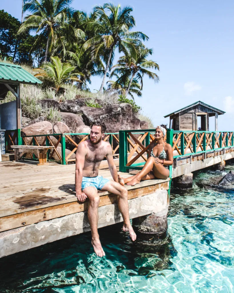 Crab cay cayo cangrejo old providence travel couple turquoise water of isla de providencia colombia caribbean island