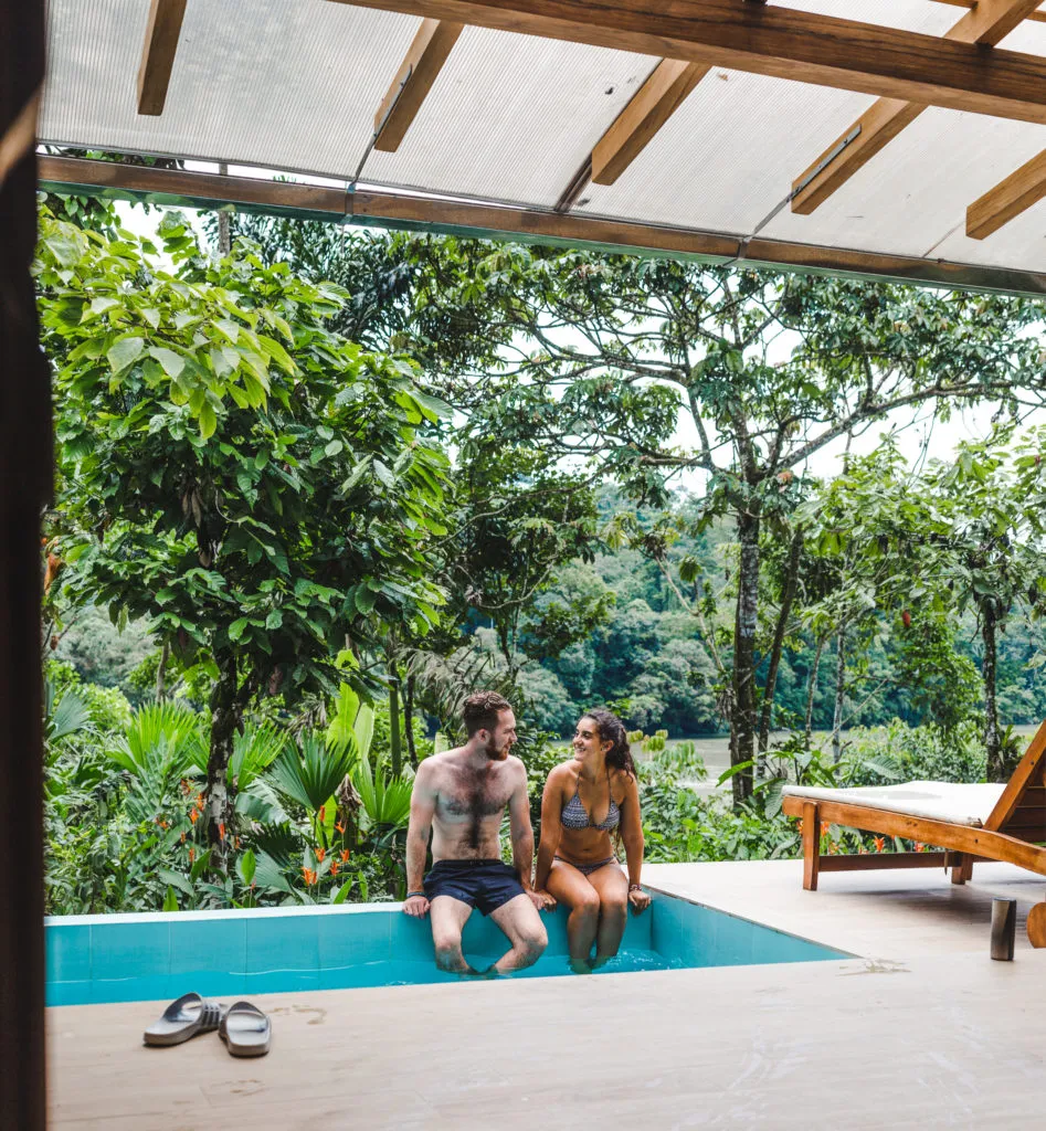 Private swimming pool at El Jardin Lodge Puerto Misahuallí accommodation hotel Rio Napo