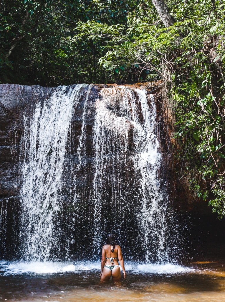 Waterfall near cuiaba chapada dos guimaraes Mato Grosso Brazil