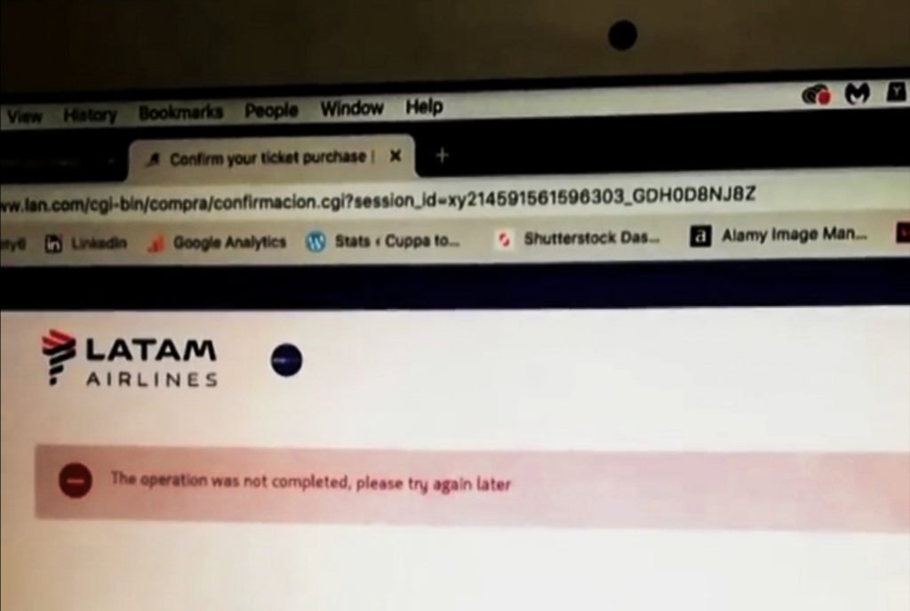 Struggle to book internal flights in Brazil Latam