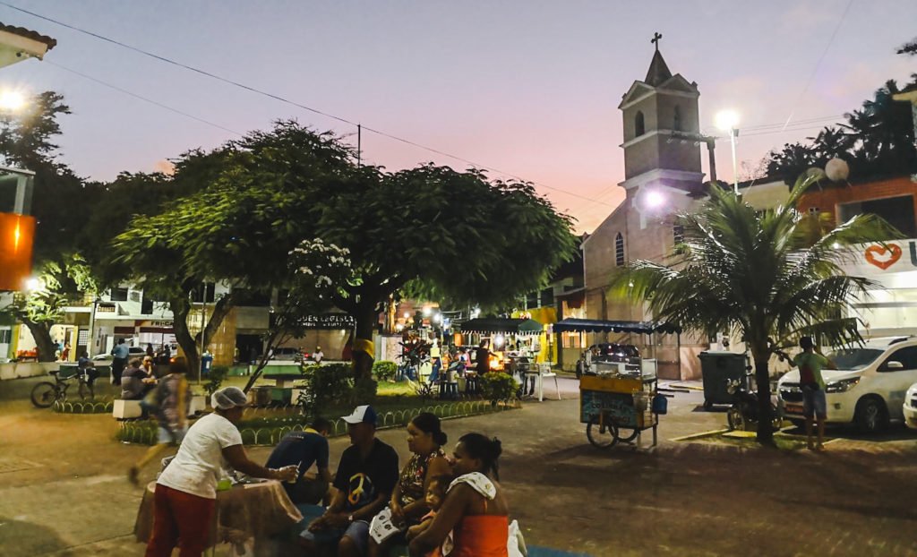 Maragogi town at night plaza praca square