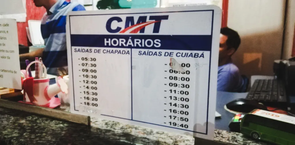 how to get to bus times Where to eat chapada dos guimaraes to cuiaba Mato Grosso Brazil