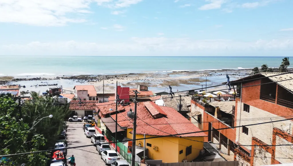 beaches of Pipa Brazil with dolphins
