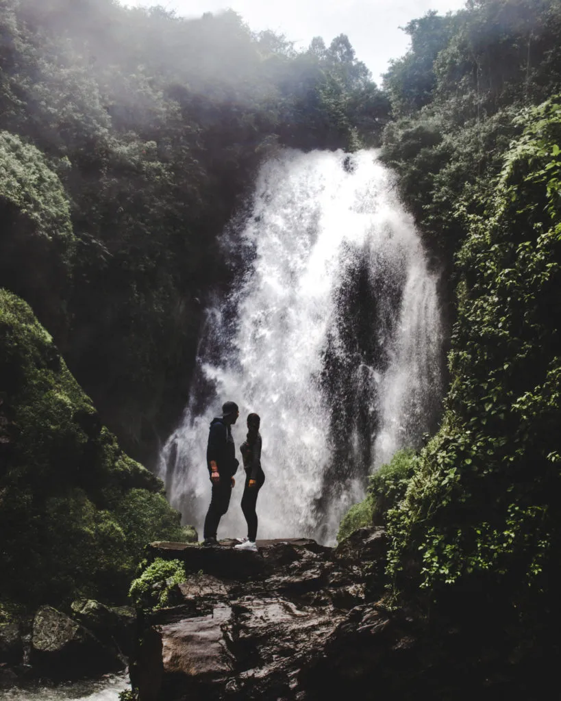 Quito day trips Hike to El Peguche waterfall Otavalo Ecuador - small town 2 hours travel from Quito