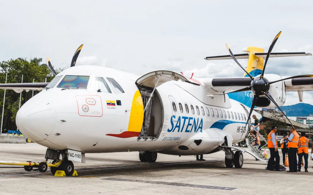 Satena propeller plane how to get to bahia solano airport choco colombia