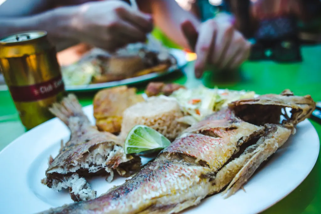 30k COP for food on Johnny Cay San Andres with VIP boat tour