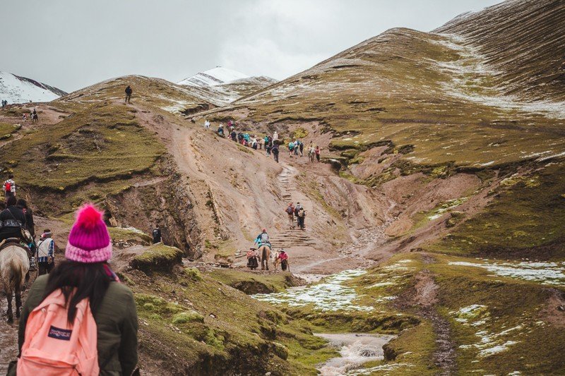 Hike Rainbow Mountain trail from cusco peru