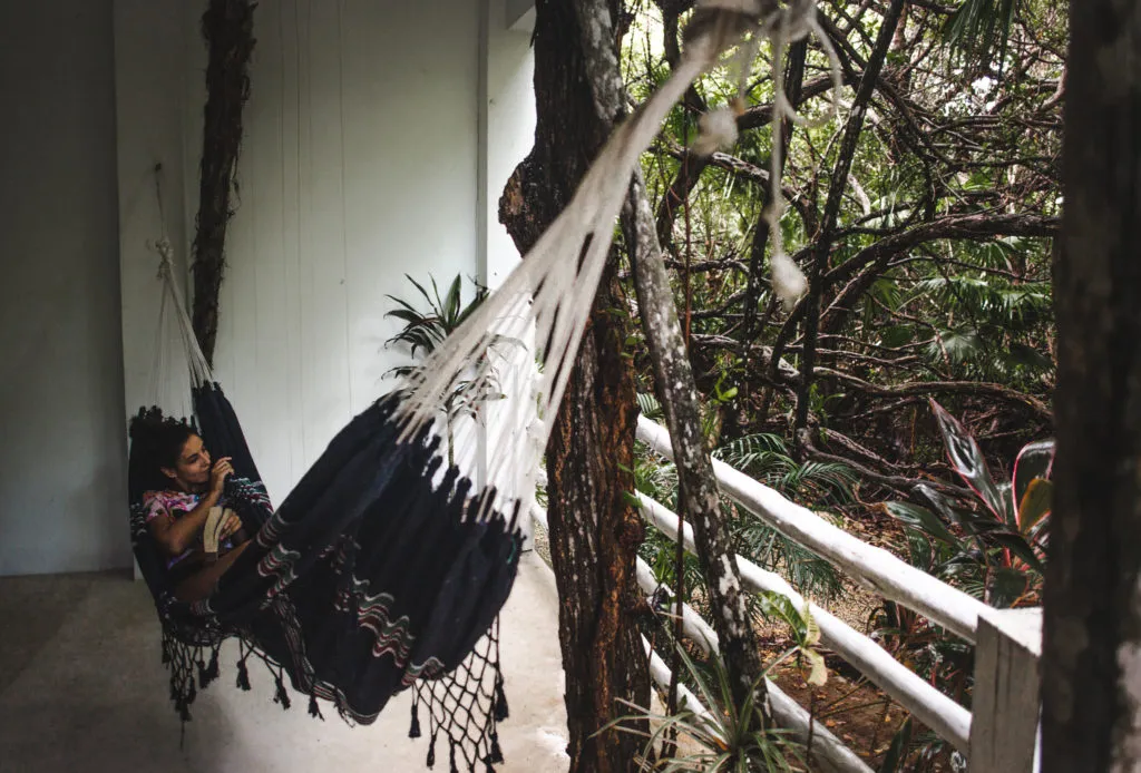 Where to stay in Tulum zona hotelera Tulum hotel zone Casa Ambar boutique mangroves jungle balcony