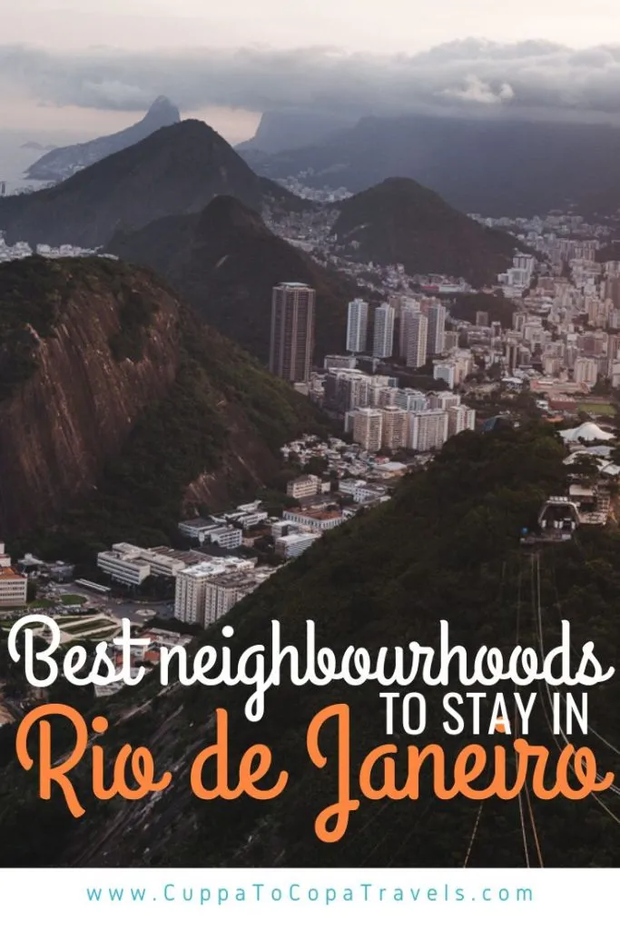 Sugarloaf mountain view of copacabana beach best areas to stay in Rio de Janeiro brazil
