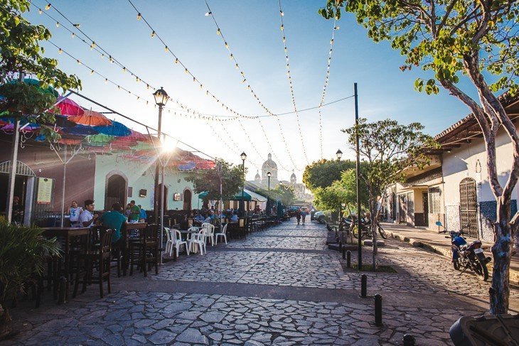 Cathedral sunset Things to do in Granada Nicaragua best hostels nightlife la calzada