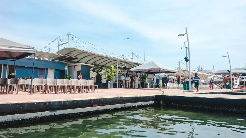 la muralla port for boat tours from cartagena to isla baru and rosario islands colombia