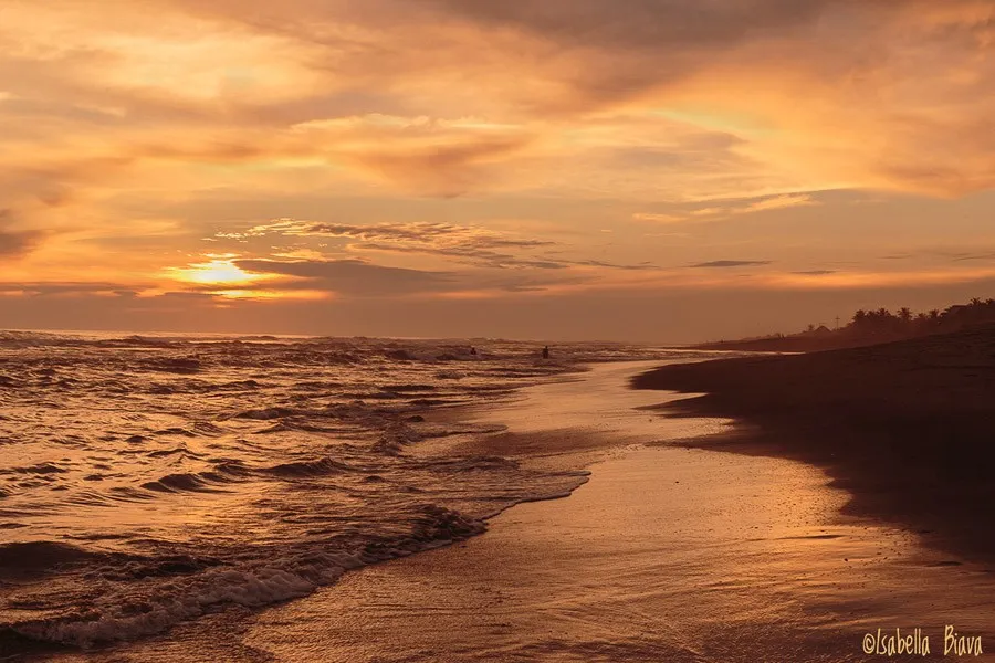 Sunset at El Paredon, Guatemala: best central american beaches