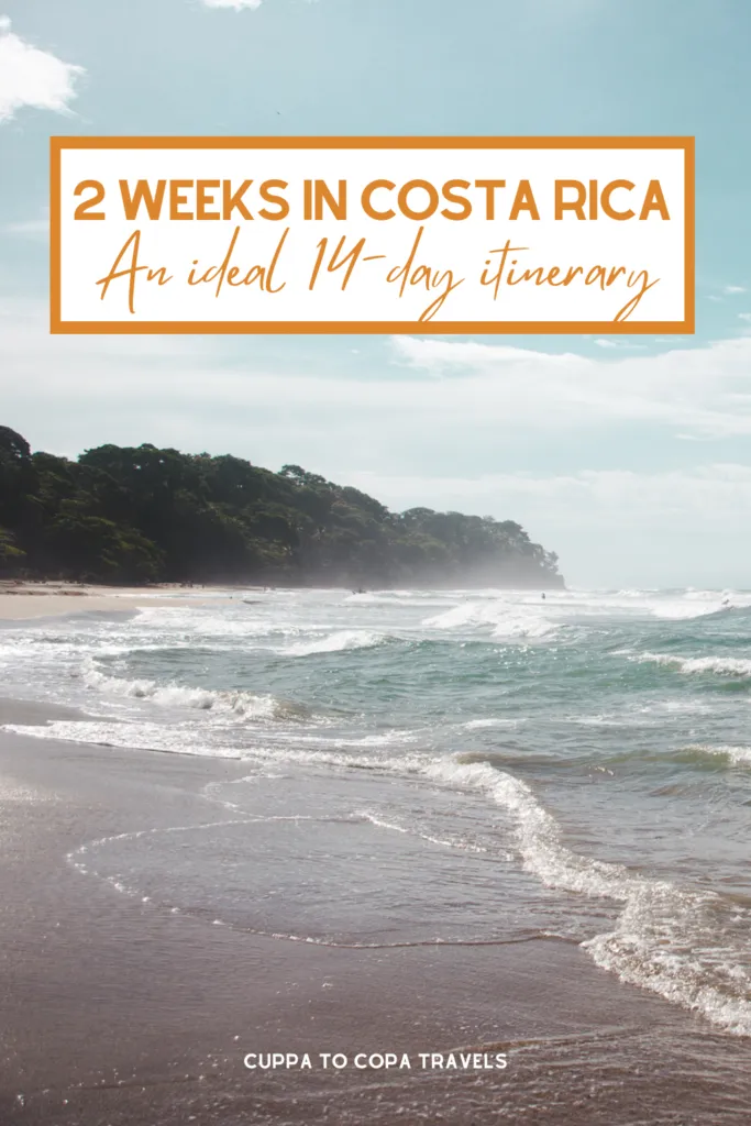2 weeks in Costa Rica itinerary pin - an ideal 14-day itinerary