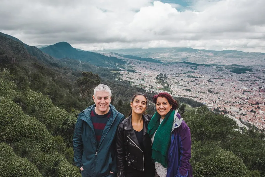 family at top of monserrate: what to wear in bogota altitude