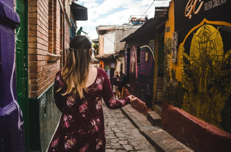 girl in a dress in candelaria: what to wear in bogota colombia