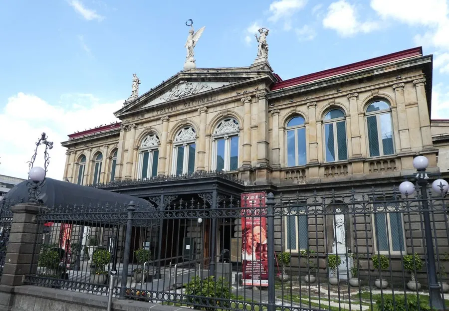 outside teatro nacional theatre san jose- famous landmarks in costa rica