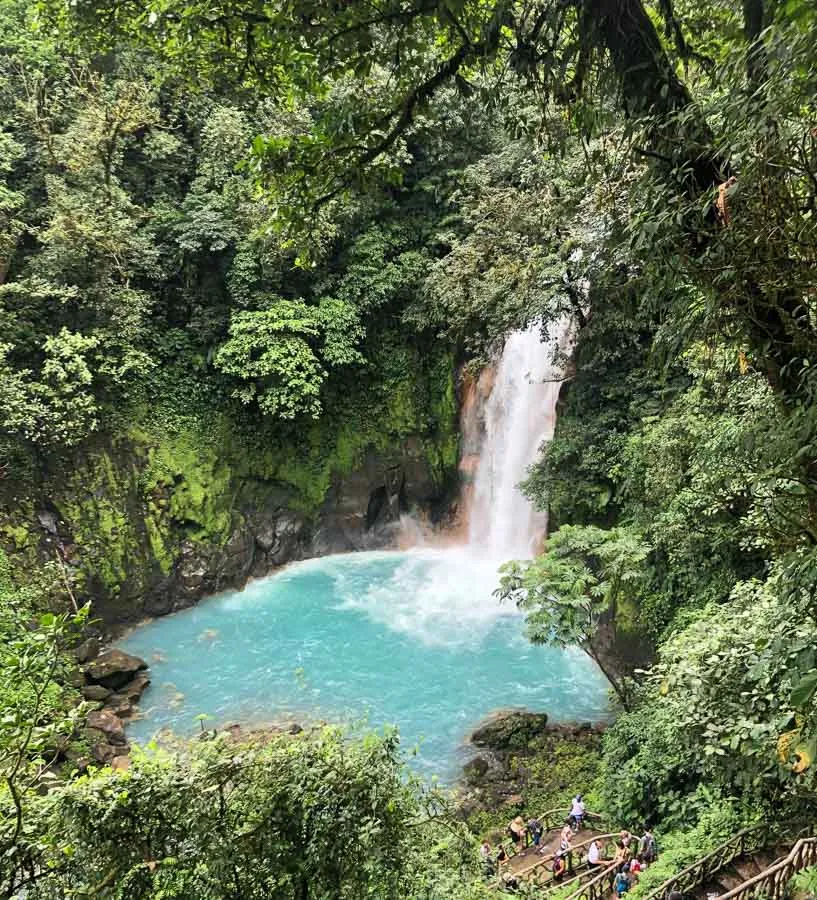 rio celeste waterfall - famous landmarks in costa rica