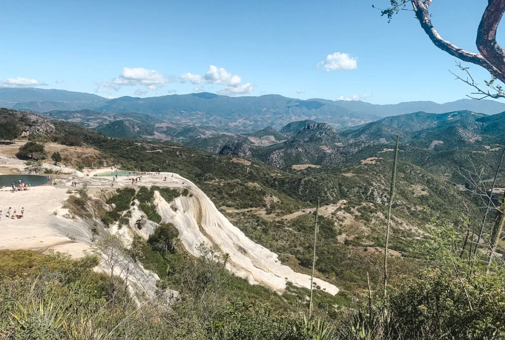petrified waterfalls hike - how to get to Hierve el Agua from Oaxaca Mexico (with or without a tour)