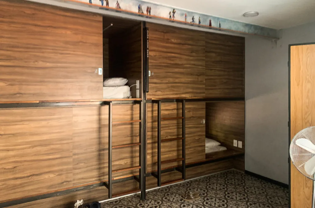 pod hostel bed at casa angel - where to stay in oaxaca - things to do in oaxaca mexico